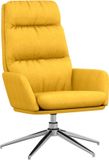 vidaXL Relaxstoel stof mosterdgeel