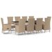 vidaXL Ensemble de jardin 11 pièces avec coussins, beige, en polyrotin