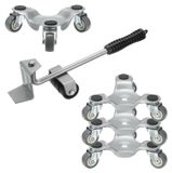 Dolly Rouleur de meubles, 3 roues, 15,5 cm, acier, 350 lbs, argent