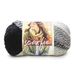 Lion Brand Yarn Scarfie grof garen, 1 kluwen, crème/zwart