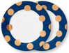 Pip Studio Ontbijtbord Dot Delight Navy-Gold 21 cm (Set van 2)