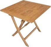 Lesliliving DINING TUIN KLAPTAFEL TEAK MILTON VIERKANT 90X90CM