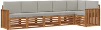 vidaXL - Bank loungeset - 6 zitplekken - Naturel en lichtgrijs - Polyester