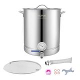 VEVOR Bierbrouwketel, bierbrouwsysteem, 60,56 liter, 400 x 480 mm, roestvrij staal, met dubbele temperatuurweergave, geschikt voor bieren, rode wijnen enz.