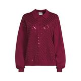 POM Amsterdam sweater met pailletten - donkerrood