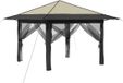 vidaXL Tuinpaviljoen met 4 zijwanden 3,3 x 3,3 m Crème en Antraciet