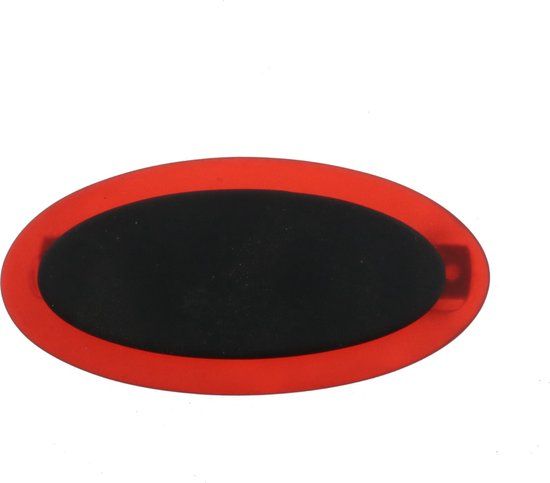 Behave - Retro Oval Hair Clip - Black & Red - 9 cm