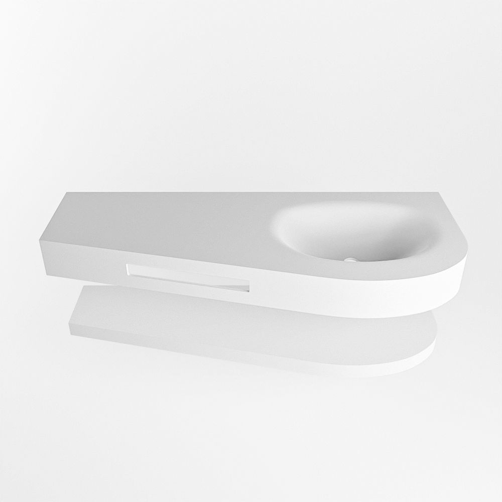 Mondiaz Riva Dulcet badkamermeubel 120cm Talc - Rechts - Zonder lade - 1 kraangat