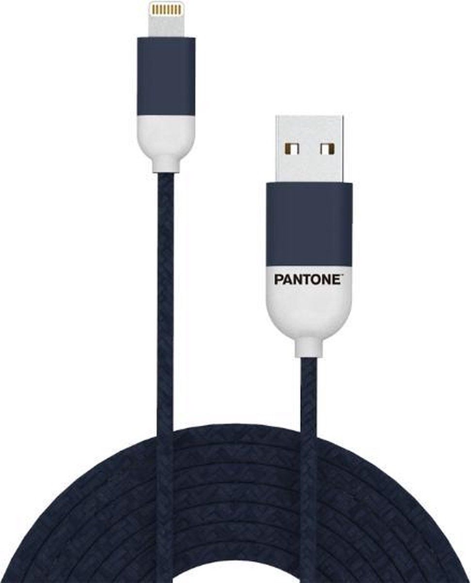 Pantone USB A naar Lightning Kabel 1,5m Blauw - 4713213361092