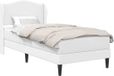 vidaXL Bedframe met hoofdeinde Wit 90 x 200 cm Kunstleer