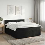 vidaXL Boxspringbed met matras met hoofdeinde Zwart 140 x 190 cm Stof