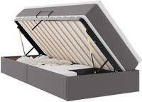 vidaXL Opbergbed met matras, grijs, 90 x 200 cm, kunstleer