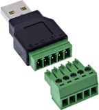 InLine USB-A-stekker naar aansluitblok, 5-polig, zonder kabel