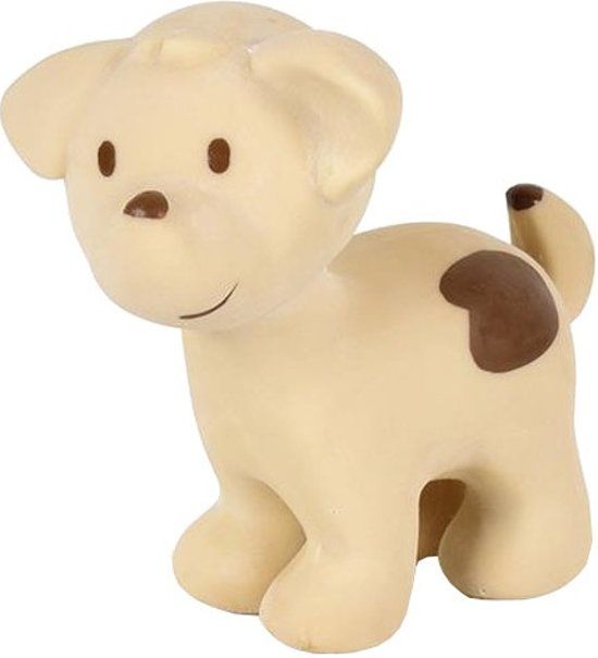 Tikiri Bijt- En Badspeeltje Met Rammelaar Hond Junior 12 Cm - Beige