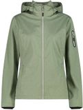 CMP Dames softshell waterdichte jas met capuchon, avocado mel., 3XL