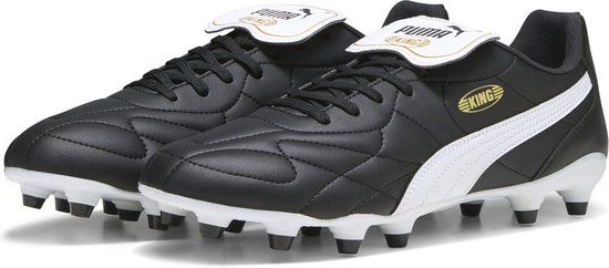 PUMA KING TOP FG/AG Unisex Sportschoenen - Zwart/Wit/Goud - Maat 41