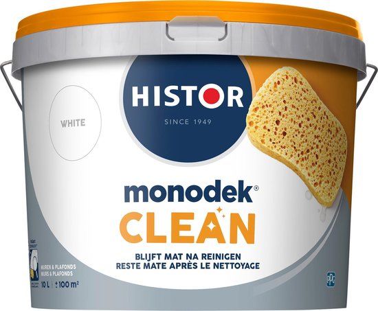 Histor Clean Muurverf - 10 liter - Wit - 8716242798958