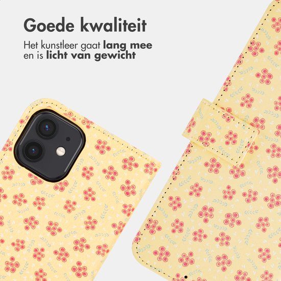 imoshion Design Bookcase smartphone - Sunny Yellow Petite Flowers - Geschikt voor Apple iPhone 12 / 12 Pro