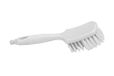 Maya Professional Tools 52154-1 steelborstel met rubberen greep, waterdoorloop, schroefdraadaansluiting, harde borstelharen, FBK/levensmiddelenhygiëne, 300 mm x 75 mm, wit