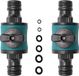 Sans marque Robinet d'arrêt rapide en ligne pour tuyau - Connecteur mâle double - Kit d'extension de tuyau d'arrosage - 2 pièces
