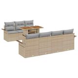 vidaXL - Tuinbank - Set - 8 - st - Beige - Poly - rattan