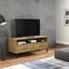 Maison Exclusive - Meuble TV OSLO avec pieds en métal, en bois massif de pin, couleur marron