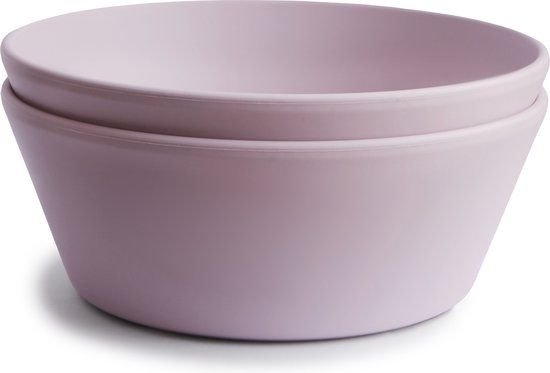 Mushie Kinderservies Kom Rond (Set van 2) - Soft Lilac