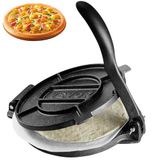 VEVOR Tortillapers, 25,5 cm tortilla- en roti-maker, gietijzeren zware tortilladorapers, voorgekruide pataconera-maker met 100 stuks perkamentpapier, deegmaker voor bloemtortilla, tawa, zilver