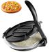 VEVOR Tortillapers, 25,5 cm tortilla- en roti-maker, gietijzeren zware tortilladorapers, voorgekruide pataconera-maker met 100 stuks perkamentpapier, deegmaker voor bloemtortilla, tawa, zilver