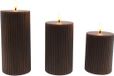 Merkloos Relaxdays LED-kaarsen - 3 stuks - koffiekleurig
