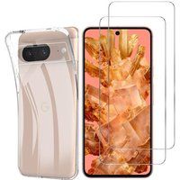 Phonillico® Case for Google Pixel 8 and 2 Tempered Glass Screen Protector