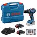 Bosch Professional 18V System accuschroefboormachine GSB 18V-65 (met 2 x accu GBA 2,0 Ah, oplader GAL 18V-40, 1 x schroefbitset, L-Case)