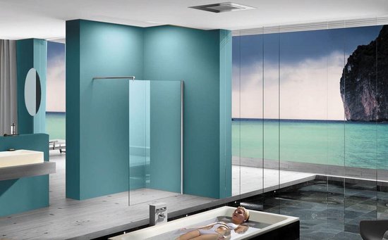 Wiesbaden Inloopdouche Eco 110x200cm Antikalk Helder Glas Chroom Profiel 8mm Veiligheidsglas Easy Clean