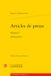 Articles de presse: Volume I (1870-1876)