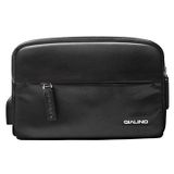 Qialino Sac banane en cuir avec port USB Tactical - Noir