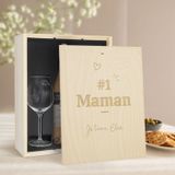 Maison de la Surprise Coffret vin rosé avec 2 verres - Syrah - Couvercle gravé