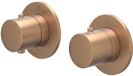 IVY Bond Pièce de finition Thermostat encastré avec inverseur 2 voies Symmetry avec rosaces rondes - Cuivre mat brossé PVD