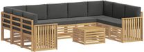 vidaXL Ensemble de canapé d'extérieur 10 pièces Blanc et anthracite Polyester
