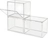 Boîtes de rangement empilables, transparent, set de 3, avec fermeture magnétique