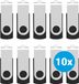 SBG Clé USB 2 Go Mémoire Flash USB 2.0 10 Pièces Noir