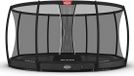 BERG Elite InGround 380 Trampoline - Rond - Safety Net Deluxe - AirFlow Pro Springdoek - TwinSpring - Grijs
