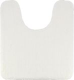 Tendance Toiletmat/wc mat Aquarius - met uitsparing - anti slip - microvezel - wit - 45 x 50 cm