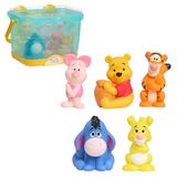 Disney Winnie the Pooh Bath Caddy with 5 Bath Toy Figures