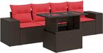 vidaXL Loungeset 5-delig poly rotan acacia bruin