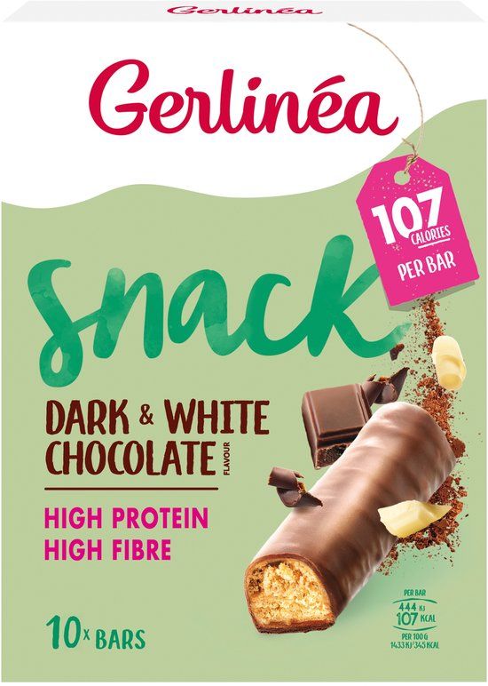 Gerlinea Tussendoortje - Repen - Pure & Witte Chocolade - 10 x 31 gr