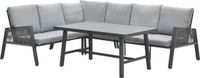 Garden Impressions Andrea Loungedining Set - 4-teilig links - Rope - Carbon Black/ Hellgrau