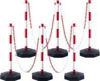 Happiq Afzetpaal 6 Stuks - Rouge/Blanc - Cordon de délimitation - Remplissable avec de l'eau/du sable