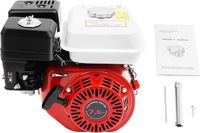 Moteur à essence - 4 temps, OHV, 212 cm³, refroidi par air - 7,5 ch, 3000 W - 3600 tr/min - vilebrequin de 20 mm - Démarrage par cordon - Protection du niveau d'huile - réservoir de carburant de 3 litres - Rouge