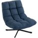 Fauteuil Lounge moderne sans accoudoirs, piètement en acier, bleu foncé