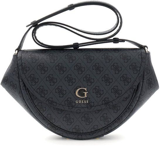 GUESS schoudertas Coleen Logo Convertible Xbody Bag Coal Logo donkergrijs